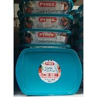 PYREX Pyrex Cook&Store; szögletes sütőtál műanyag fedővel, 28X20X8 cm, 2,5 liter