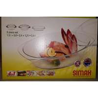 SIMAX Simax hőálló üvegtál készlet, 5 részes, (1,5 liter, 2,4 liter, 2,4 liter), 401013
