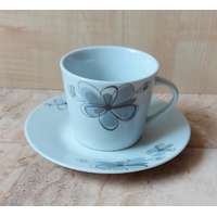 Virágos porcelán kávés csésze 20cl, alátéttel, 1db