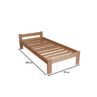 Proda Bucsim lakkozott fenyő ágykeret 90x200 ágyráccsal, MoonLight matraccal N