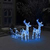 vidaXL vidaXL akril rénszarvasos-szános karácsonyi dísz 160 LED-del 130 cm