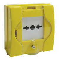 FDP Kézi jelzésadó oltórendszer bekapcsolására, plombálható, újraélesíthető, sárga műanyag ház, plexi ablak