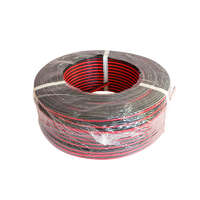 HONNOR SECURITY Kábel, 2x1.5 mm2 névleges keresztmetszet, lapos, piros-fekete PVC köpeny, sodrott erek, olasz egyenáramú táp kábel