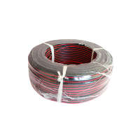 HONNOR SECURITY Kábel, 2x1 mm2 névleges keresztmetszetű, lapos, piros-fekete PVC köpeny, sodrott erek, olasz egyenáramú táp kábel
