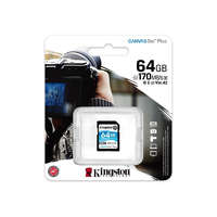 KINGSTON Memóriakártya, 64GB Canvas Go! Plus UHS-1 U3 V30 SDXC