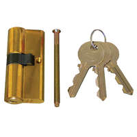 CORBIN Cilinder zárbetét 30+35mm, bronz rugók, DIN szabv., 5 csapos kulcs, fényes sárgaréz szín