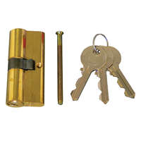 CORBIN Cilinder, zárbetét 35+35mm, bronz rugók, DIN szabv., 5 csapos kulcs, fényes sárgaréz szín