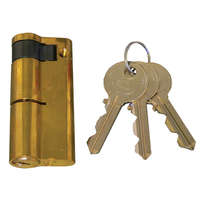 CORBIN Cilinder zárbetét 60mm félcil, bronz rugók, DIN szabv., 5 csapos kulcs, fényes sárgaréz szín