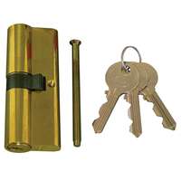 CORBIN Cilinder zárbetét 40+40mm, bronz rugók, DIN szabv., 5 csapos kulcs, fényes sárgaréz szín