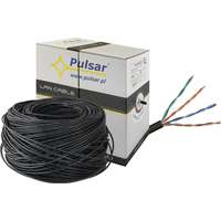 PULSAR Kábel, UTP, CAT5e 0.5 mm keresztmetszetű, kültéri, fekete, 305m