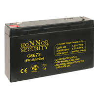 HONNOR SECURITY AGM akkumulátor, 6 V, 7,2 Ah, zárt, gondozásmentes