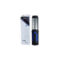 ULTRALUX LED kézilámpa, mágneses dönthető tartóval, választható 10 oldalsó és 1 felső LED fényforrás, 3xAA elem (tartozék), méret 50x35x210mm, súly 0,23kg