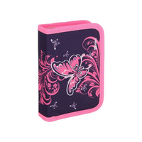 Spirit Spirit: Pillangós lila-rózsaszín kihajtható töltött tolltartó 60db-os