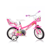 Dino Bikes Flappy rózsaszín-fehér kerékpár 12-es méretben