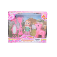 Magic Toys Sandra baba pink pónival és fodrász kiegészítőkkel