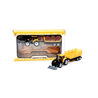 Magic Toys Engineering Truck: Traktor szett utánfutóval és olajos hordókkal 28cm