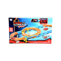 Magic Toys Super Track 24db-os versenypálya szett spirállal és hátrahúzható autóval 1/64