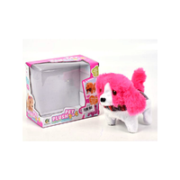 Magic Toys Rózsaszín sétáló plüss kutya hanggal