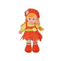 Magic Toys Vörös hajú rongytestű baba piros sapival 30cm-es