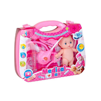 Magic Toys Pink játék orvosi szett babával és kiegészítőkkel bőröndben