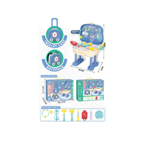 Magic Toys Kék 2az1-ben játék orvosi szett gurulós bőröndben