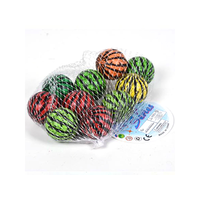 Magic Toys Pattogós 3,2cm átmérőjű színes gumilabda dinnye mintával 10db-os szett hálóban