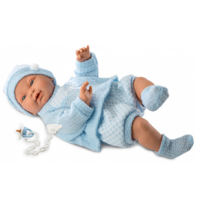 Llorens Csecsemő baba kék ruhában ázsiai 45cm (45023)
