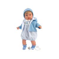 Llorens Llorens: Miguel 42cm-es síró baba kék ruhában (42153)
