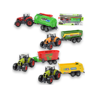 Magic Toys Farm Set: Mezőgazdasági traktor utánfutóval négyféle változatban 22cm