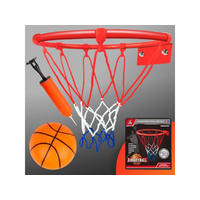 Magic Toys Fém kosárlabda gyűrű szett színes hálóval, labdával és pumpával 26cm-es