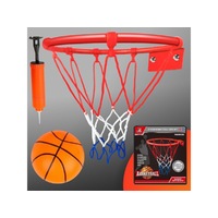 Magic Toys Fém kosárlabda gyűrű szett színes hálóval, labdával és pumpával 24cm-es