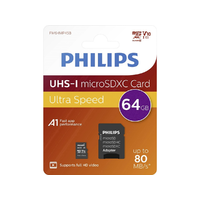 Philips Philips Micro SDXC Memóriakártya 64GB Class 10 UHS-I U1 Adapter