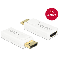 Delock Delock Adapter Displayport 1.2-dugós csatlakozó > HDMI-csatlakozóhüvely 4K aktív, fehér