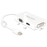 Delock Delock Adapter mini Displayport 1.1-dugós csatlakozó > VGA / HDMI / DVI passzív fehér