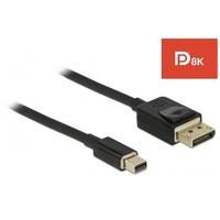 Delock Delock Mini DisplayPort a DisplayPort-kábel 8K 60 Hz 2 m DP 8K tanúsítvánnyal