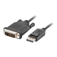 LANBERG Lanberg Displayport male V1.2 - DVI-D male (24+1) dual link fekete kábel, 3m