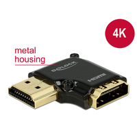 Delock Delock adapter Gyors-sebességű HDMI Ethernettel - HDMI-A anya > HDMI-A apa 4K 90 fokos bal fekete