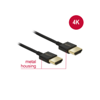Delock Delock Nagysebességű HDMI-kábel Ethernettel - HDMI-A > HDMI-A, 3D, 4K, 0,5 m, vékony, prémium