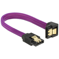 Delock Delock SATA cable 6 Gb/s 10 cm down / straight metal purple Premium