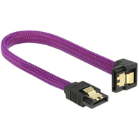 Delock Delock SATA cable 6 Gb/s 20 cm down / straight metal purple Premium