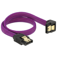 Delock Delock SATA cable 6 Gb/s 30 cm down / straight metal purple Premium