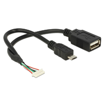 Delock Delock Cable USB 2.0 pin header female 1,25 mm 8 pin > USB 2.0 Type-A female + USB 2.0 Type Micro-B