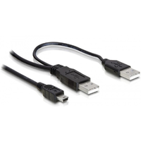 Delock Delock kábel, 2db USB-A 2.0 apa - USB mini 5 tűs