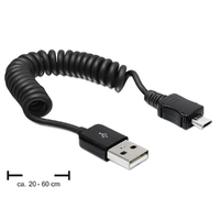 Delock Delock USB 2.0-A male > Micro USB-B apa, spirál kábel