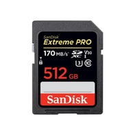 SanDisk Sandisk sdxc extreme pro kártya 512gb, 200/140 mb/s , uhs-i, class 10, u3, v30 (121598)