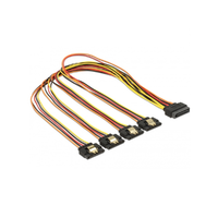 Delock Delock 15 pin-es SATA kábel > 15 pin-es SATA tápcsatlakozó kimeneti 4 x egyenes 50 cm