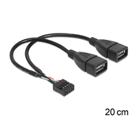 Delock Delock USB 2.0 A típus, 2 x anya - pin fejes kábel