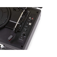 Fenton Fenton RP115C Kofferes bakelit lemezjátszó, beépített hangszóróval (Bluetooth) - Sötétszürke