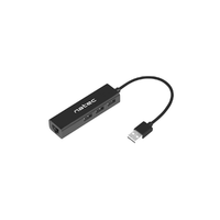 Natec Natec Dragonfly USB 2.0-ról 3 USB+RJ45 hub, fekete