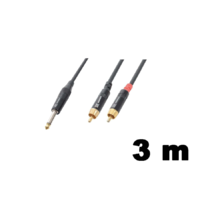 PD Connex PD Connex GX26-3 mono-sztereo jelkábel (6,3 mm Mono Jack - 2x RCA) - (3 m)